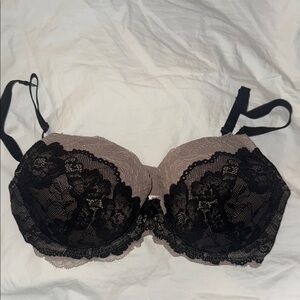 H&M Lace Overlay Bra - Black and Cream
